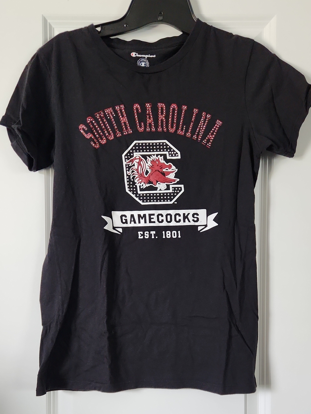 Champion South Carolina Gamecocks T-Shirt Womens Small Black Cotton Tee